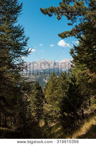 Scenic View Of The Devoluy Mountains On A Warm Summer's Day