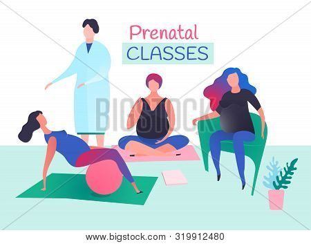 Prenatal Class And Educational Birth Centre Image. Editable Vector Illustration In Vibrant Colors Fo