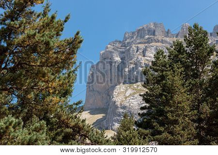 Scenic View Of The Devoluy Mountains On A Warm Summer's Day