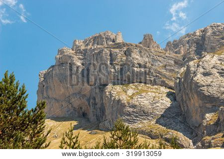 Scenic View Of The Devoluy Mountains On A Warm Summer's Day
