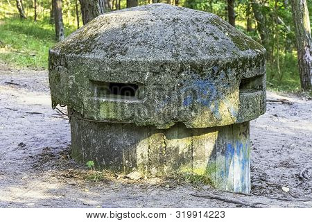 Hel, Pomerania, Poland - August 27: Old Polish Bunker On The Coast On August 27, 2019 In Hel, Pomera