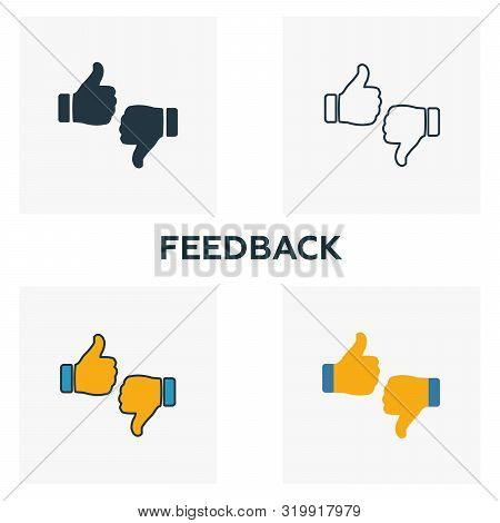 Feedback Outline Icon. Thin Line Element From Crowdfunding Icons Collection. Ui And Ux. Pixel Perfec