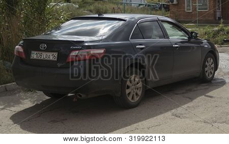 Kazakhstan, Ust-kamenogorsk, August 23, 2019: Toyota Camry Xv40. Black Japanese Car