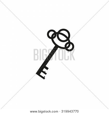 Key Vector Icon. Key Flat Illustration. Isolated On White Background