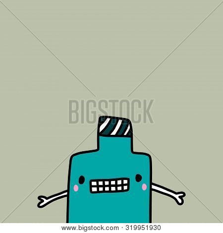 Sorry Apologizing Bottle Of Wine Hand Drawn Vector Illustration In Cartoon Style
