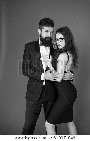 Gentleman And Lady. Formal Party. Formal Gentleman And Lady. Couple In Love On Date. Business Meetin