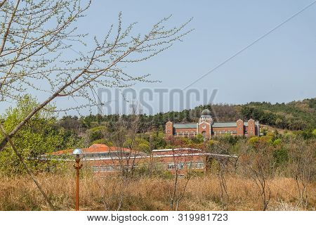 Daegu, South Korea - 6 April, 2019: Classic Building At Keimyung University In Daegu, South Korea. K