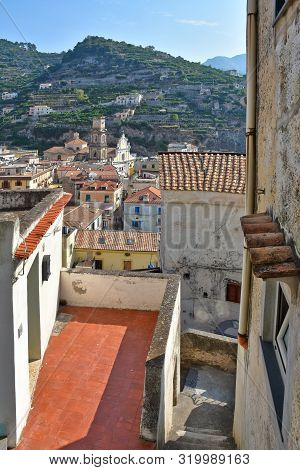 View Of The Village Of Minori, On The Amalfi Coast In Italy