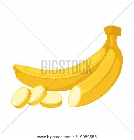 Bunch Of Two Bananas. Vector Illustration On A White Background.