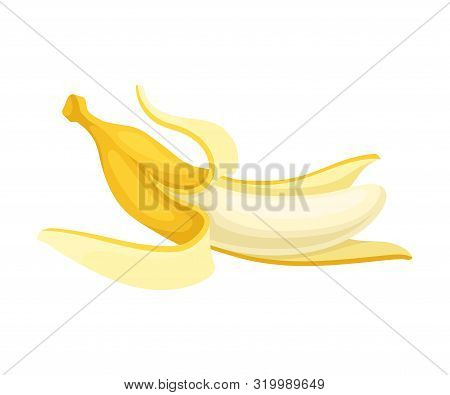 Peeled Banana. Vector Illustration On A White Background.