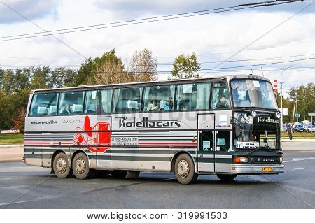 Perm, Russia - September 17, 2009: Intercity Coach Bus Setra S216hds In The City Street.