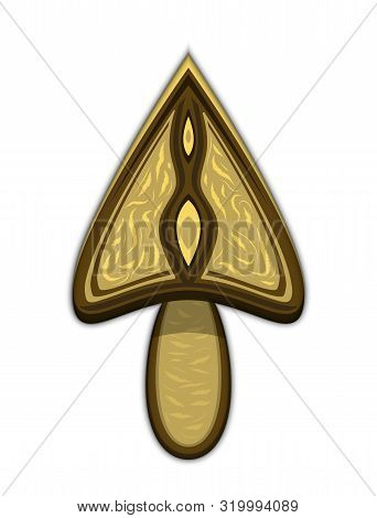 Mouse Cursor Wooden Design, Smooth Form. Vector Illustration