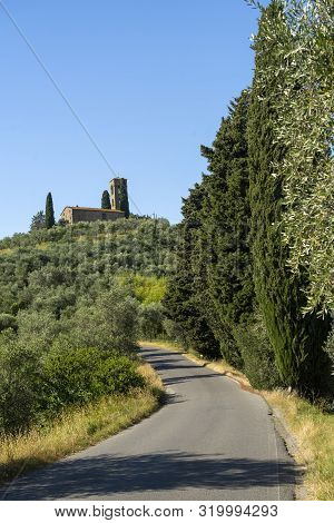Rural Landscape From Buggiano Castello, Historic Town Near Montecatini, Pistoia, Tuscany, Italy, Wit