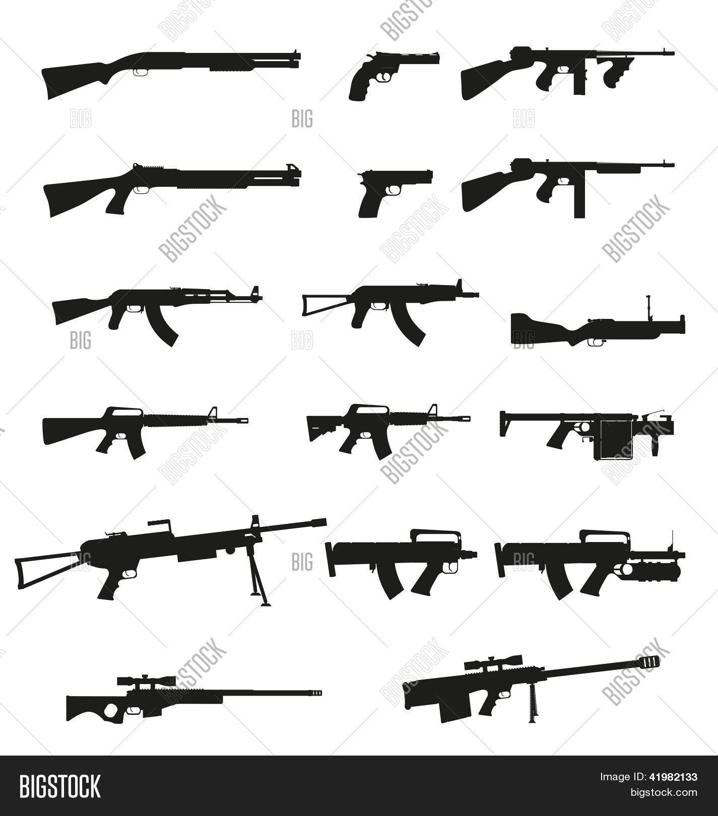 Weapon Gun Set Vector Photo Free Trial Bigstock