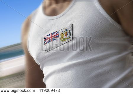 The National Flag Of British Antarctic Territory On The Athletes Chest