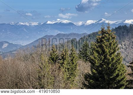 Little Fatra From Big Fatra Mountais, Slovak Republic. Hiking Theme. Seasonal Natural Scene.