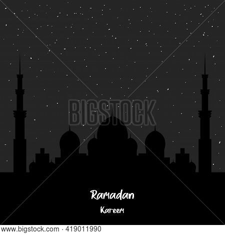 Ramadan Kareem beautiful greeting card and banner background design illustration