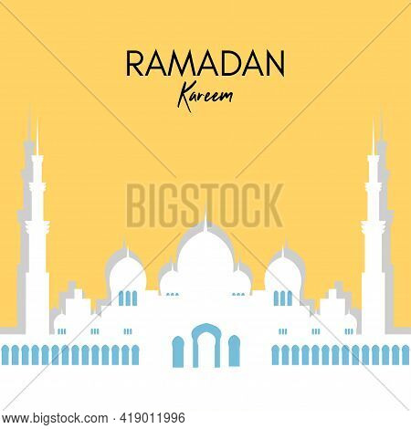 Ramadan Kareem beautiful greeting card and banner background design illustration