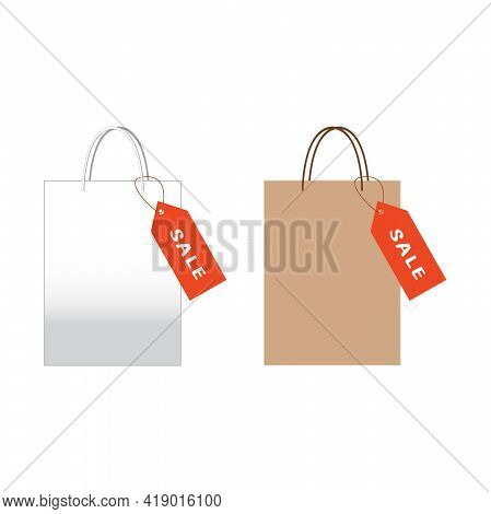Paper Shopping Bags Isolated On White Background