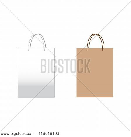 Paper Shopping Bags Isolated On White Background