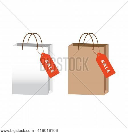 Paper Shopping Bags Isolated On White Background
