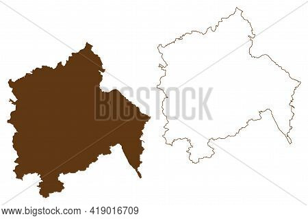 Hameln-pyrmont District (federal Republic Of Germany, Rural District, State Of Lower Saxony) Map Vec