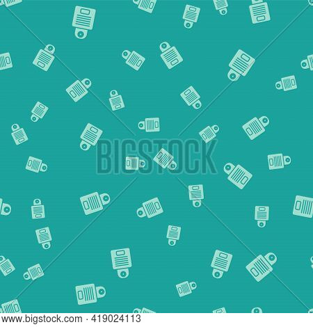 Green Intercom Icon Isolated Seamless Pattern On Green Background. Vector