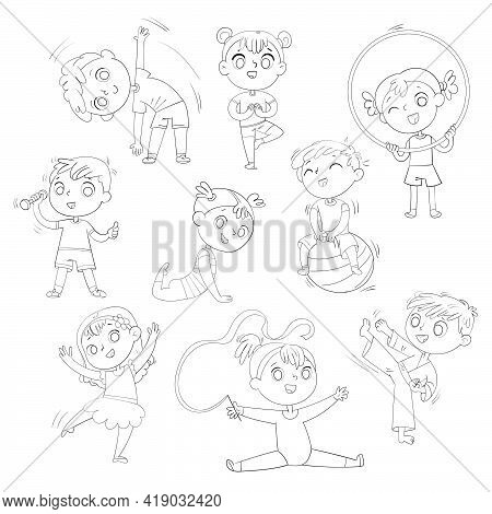 Sport For Kids. Physical Training, Fitness, Karate, Yoga, Aerobics, Gymnastics, Dancing. Let S Play.