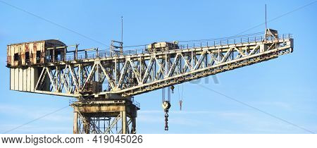Shipbuilding Crane In Historical Clydebank Glasgow Scotland