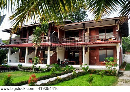 Classic Modern Batak House At Ambarita Of Resort Hotel For Indonesian People And Foreign Travelers T