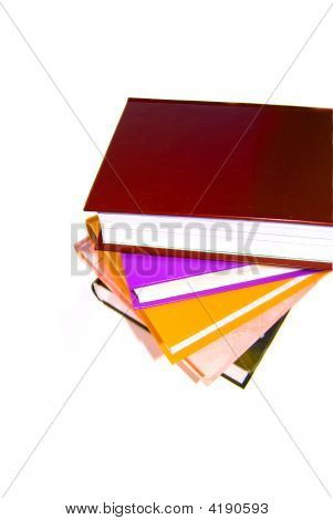 Colored Books On A White Background.