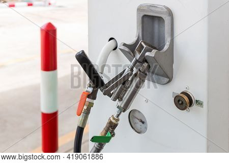 Gas Service Pump. Alternative Energy Concept. Filling Lpg To Car