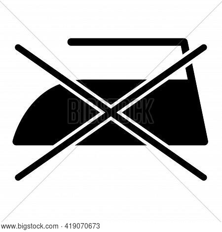 Don T Black Iron Flat Icon Isolated On White Background. No Ironing Symbol. Machine Vector Illustrat