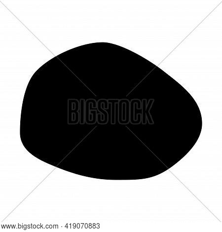 Abstract Ink Blotch, Round Liquid Blot Inkblot Shape. Freskle Pebble. Deform Random Smooth Vector Il