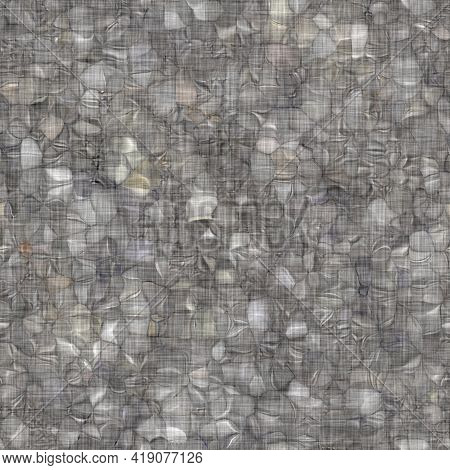 Rustic Blotched Charcoal Grey French Linen Woven Texture Background. Blobby Neutral Old Vintage Clot