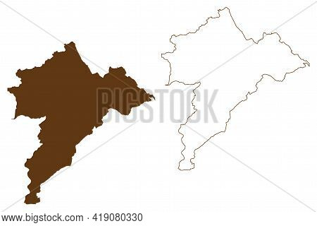 Holzminden District (federal Republic Of Germany, Rural District, State Of Lower Saxony) Map Vector 