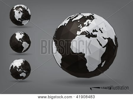Globe terrestre comme polyèdre