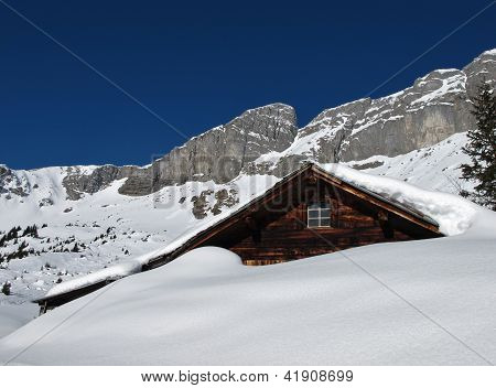 Capanna In mezzo alla neve, montagne