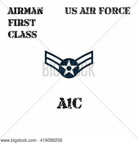 Realistic Vector Badge Of The Armband Of The Chevron Of The Airman First Class Of The Us Air Force