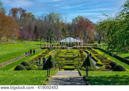 Middletown, New Jersey - April 18: A Scenic Spring View Of The Rose Garden On April 18 2021 In Middl