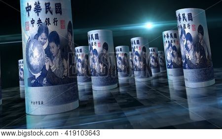 Taiwan Dollar Money Banknotes Pack Illustration