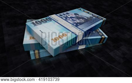 Taiwan Dollar Money Banknotes Pack Illustration