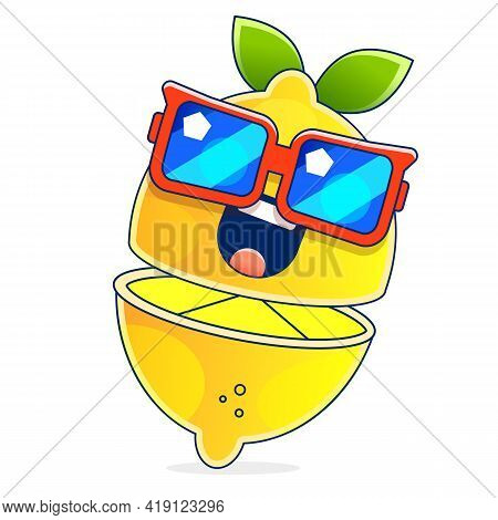 Yellow Lemon Vector Icon Illustration Isolated On White Background. Lemon Icon Eps. Lemon Icon Clip 