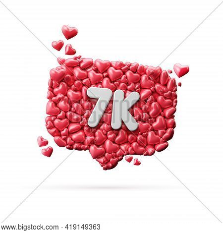 7 Thousand Social Media Influencer Subscribe Or Follow Banner. 3d Rendering