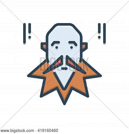 Color Illustration Icon For Cervantes Philosophers Kafka Writers Socrates Author