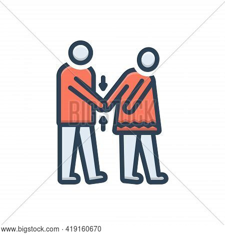 Color Illustration Icon For Coercion Rape Coercion Forcing Violation Ragging