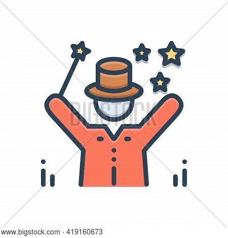 Color Illustration Icon For Magic Spell Juggling Incantation Bewitchment