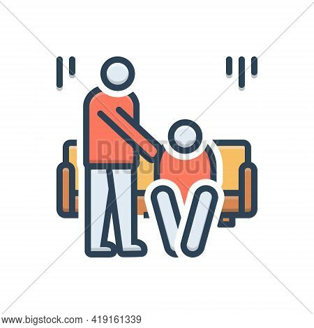 Color Illustration Icon For Condolences Sympathy Empathy Compassion Benevolence