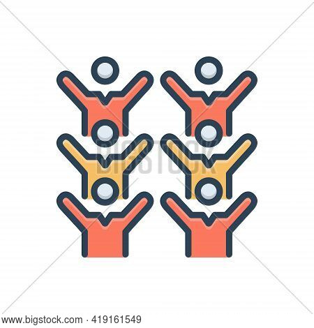 Color Illustration Icon For Commotion Stir Bustling Noise Din