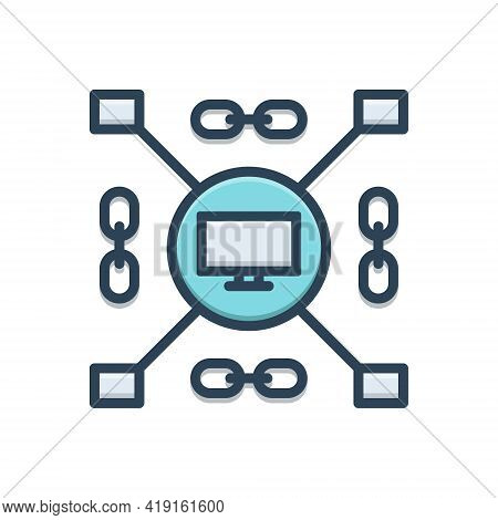 Color Illustration Icon For Concatenated Classified Grouped